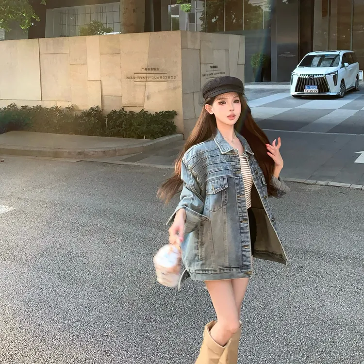 【运补5-8】2025年秋季小众时尚休闲牛仔外套男女同款百搭夹克2217