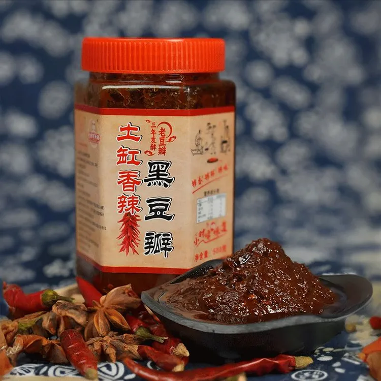 【粉丝专属】黑豆瓣酱 三年发酵老豆瓣500g古法酱园土陶缸炒菜料