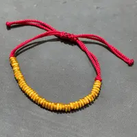 黄金足金999红绳盘缠三角碎碎金半串卡4