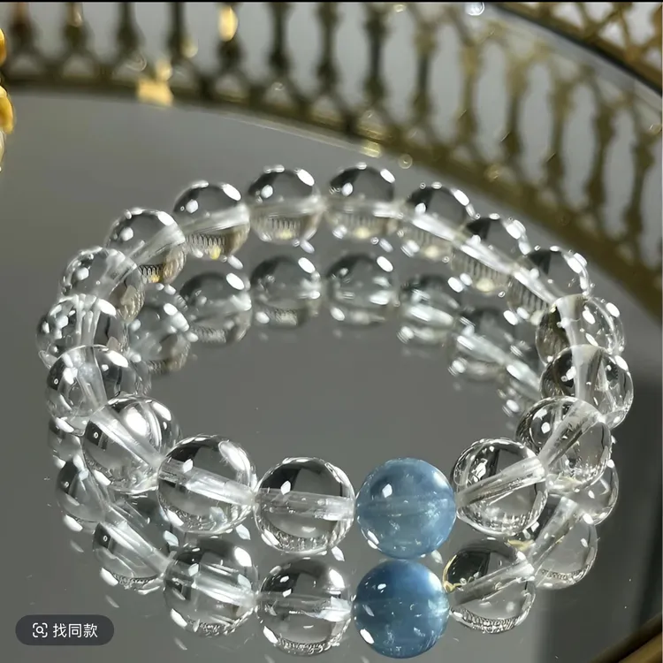 【露思同款】天然单圈白水晶女款轻奢时尚百搭水晶手串8m/10m