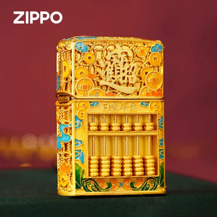 ZIPPO/之宝打火机八方来财日进斗金夜光珐琅防风男士幸运算盘DYJ1