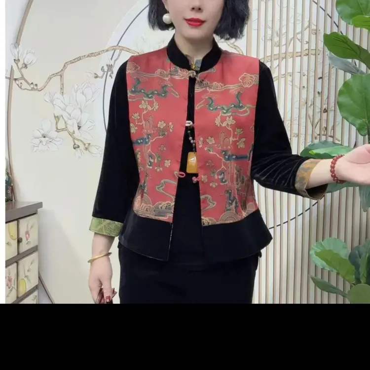 （单件）两面穿新款新中式时尚气质中老年女装国风马甲（欣然）