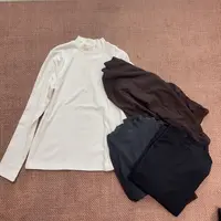 【YIBUDAOWEI】半高领螺纹长款磨毛宽松打底T恤 6061