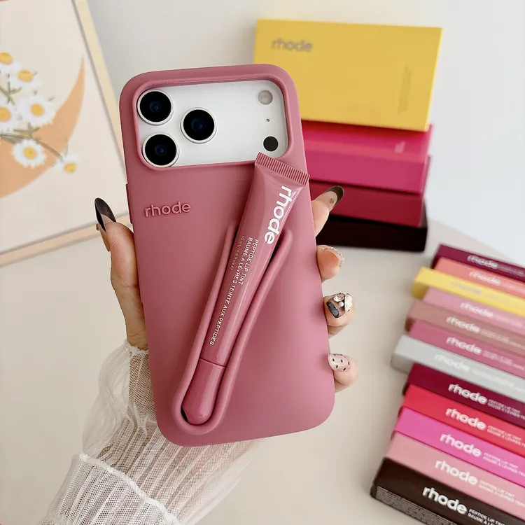 Rhode同款唇釉唇膏手机壳适用于iPhone15-17ProMax硅胶全包糖果色