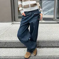 ROMI STUDIO“丹宁牛仔”高密度进口棉质工装褶皱牛仔裤 RWCAXU6126