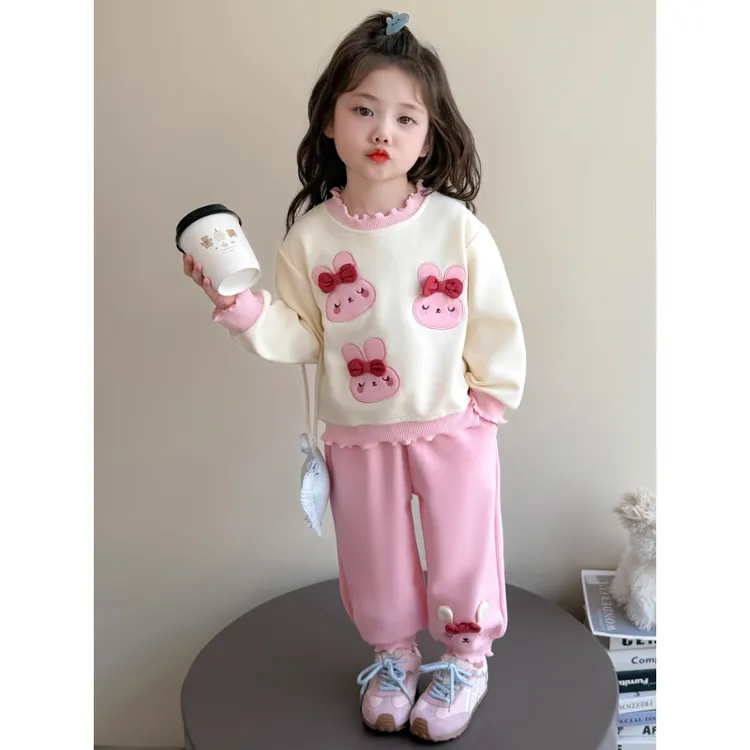女童超好看卫衣套装秋季2025新款儿童休闲时髦两件套宝宝春秋衣服