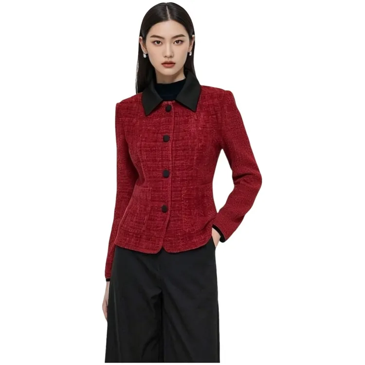 2025新款小香风秋冬羊毛外套女春秋新款时尚显瘦短款上衣802