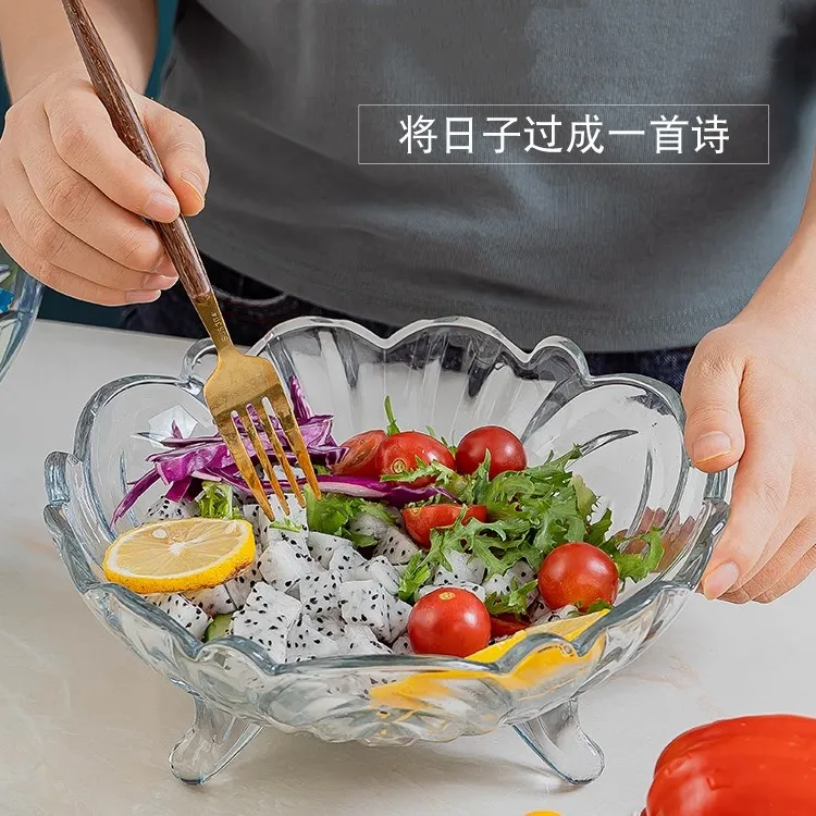 【主播宠粉】水果盘客厅欧式玻璃大号瓜子盘子家用水果果盘餐具饭碗