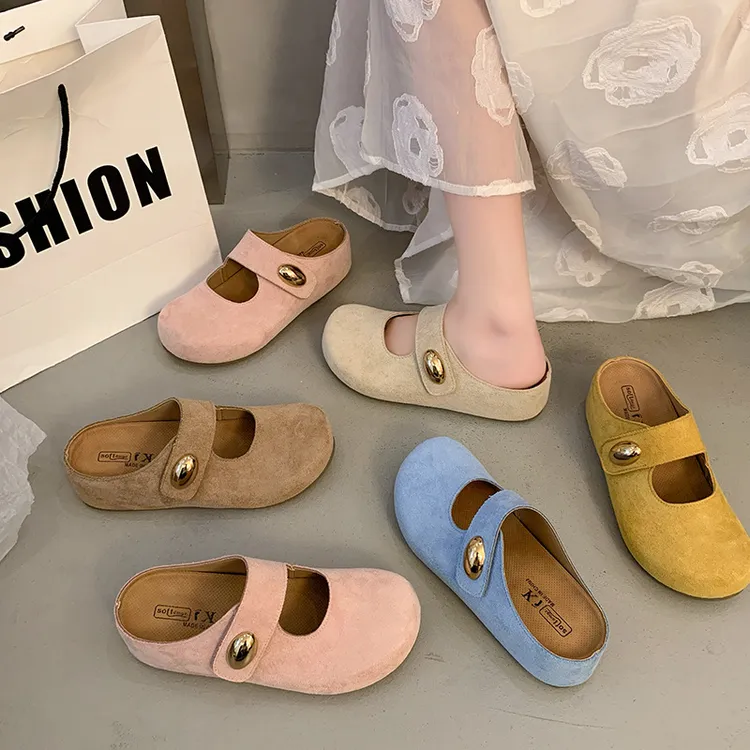 厚底勃肯拖鞋女外穿2025春秋季新款复古百搭休闲一脚蹬包拖穆勒鞋