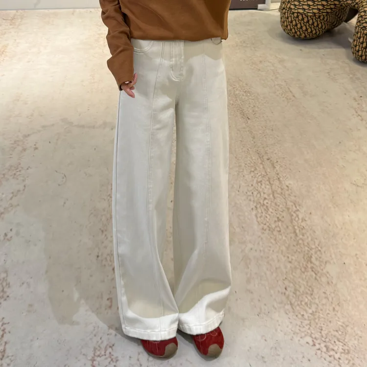 宿慕SUMU 冬季新款时尚加绒加厚阔腿牛仔裤11-4百搭长裤35092