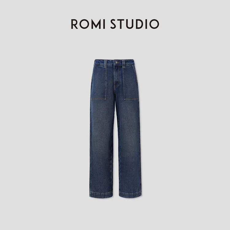 ROMI STUDIO“原味丹宁” 甄选牛仔棉高士线洗水牛仔裤 RW24AX80407