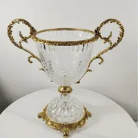 GM185水晶黄铜装饰桌面玄关摆件36.5*21.5*37.5cm