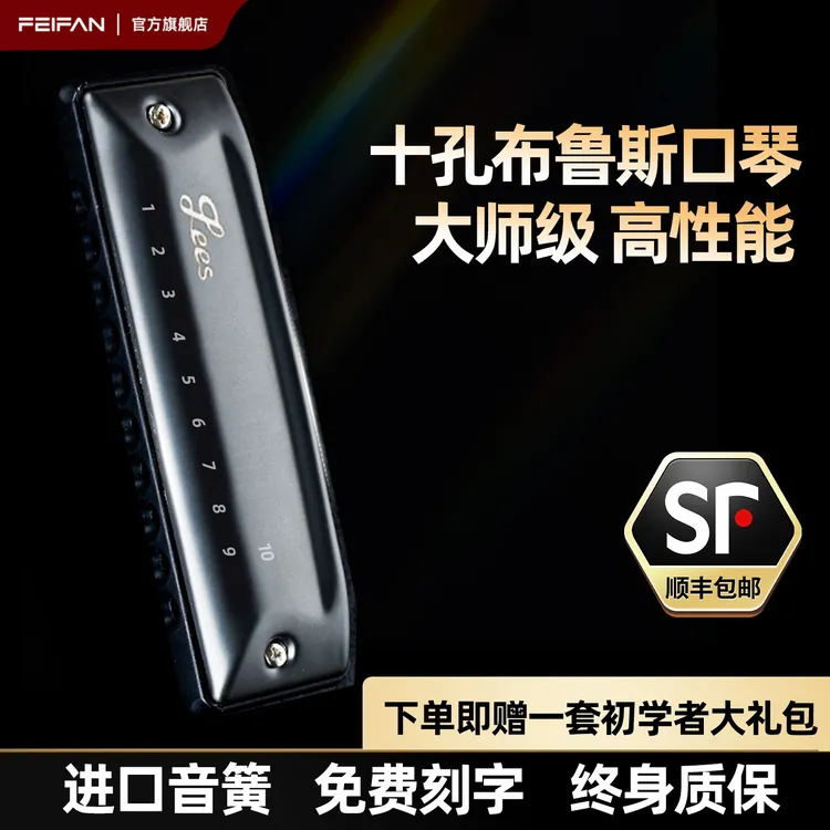 FEIFAN/飞繁十孔布鲁斯口琴Paddy初学者入门蓝调专业演奏级乐器