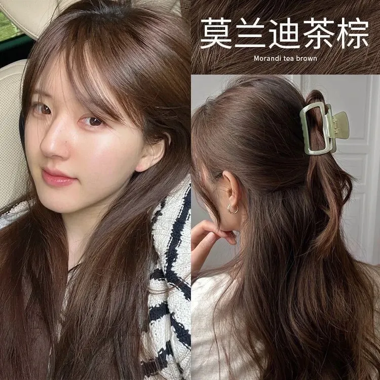 【买一送一】OKOS莫兰迪茶棕染发膏剂天然植物自己在家染显白免漂女