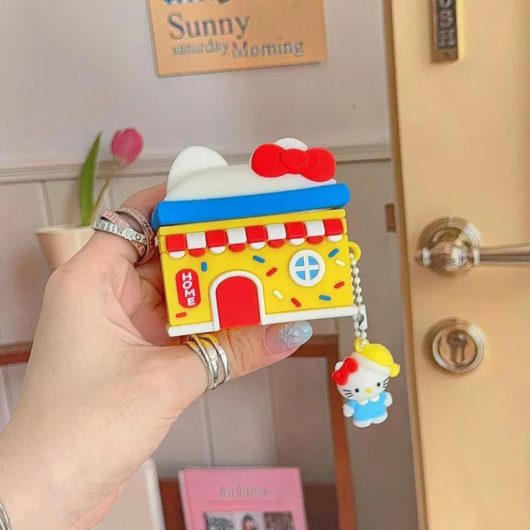 卡通可爱KT房屋适用苹果Airpods Pro1/2/3/4/5代硅胶耳机壳保护套