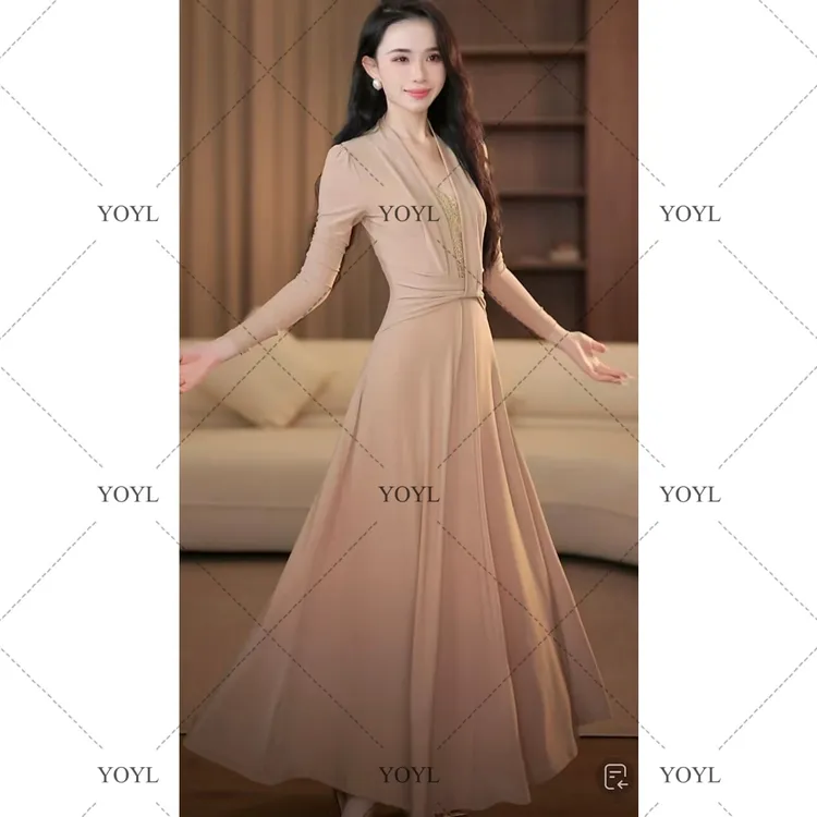 【yola】慕丝秋季新款高级法式气质显瘦A摆连衣裙-YL11843