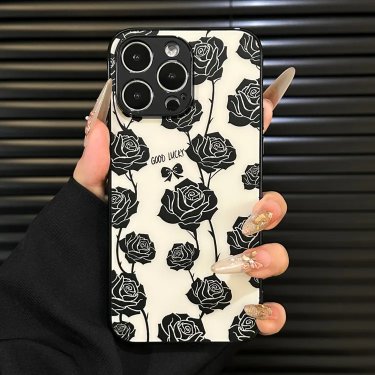 高级适用于华为PURA70PRO手机壳满屏玫瑰iPhone16PLUS情侣