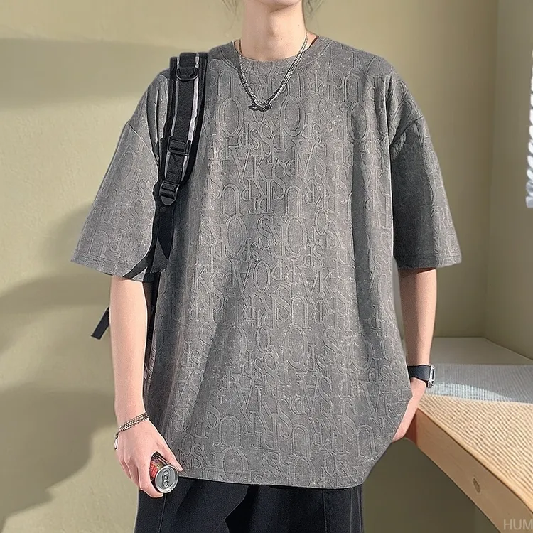 玛斯柏冰丝短袖T恤男士夏季薄款潮牌痞帅百搭休闲高级感半袖衣服