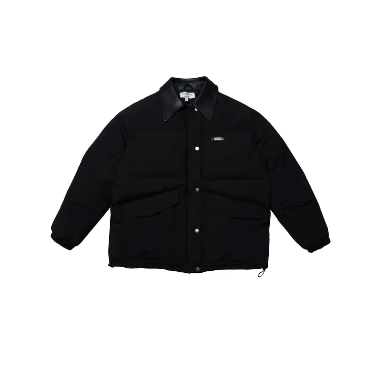 M1DNOTE 领口拼皮羽绒服 M1D05027