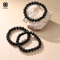 【举石珠宝】T0915-1332-902黑曜石手串（一件/多样性发）