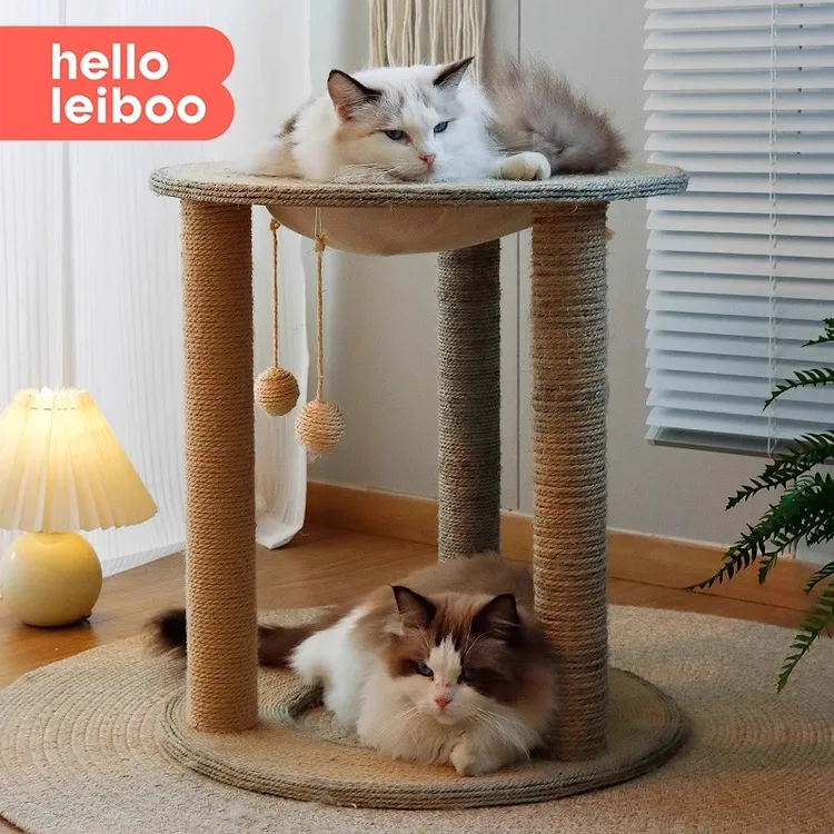 猫抓板窝剑麻柱子猫窝一体不掉屑猫爬架爪磨爪柱玩具防抓沙发保护