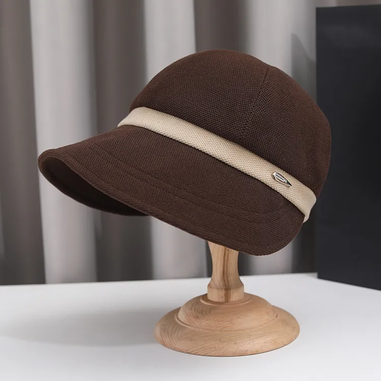 赵露思同款渔夫帽子女春秋新款宽檐显脸小大头围鸭舌帽简约高级感