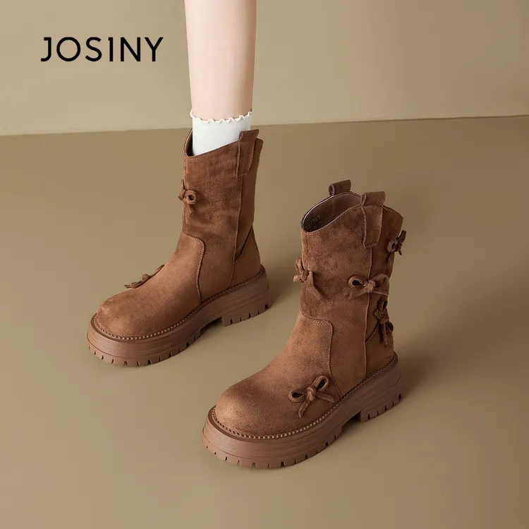 卓诗尼厚底马丁靴女2025秋季新款慵懒风美拉德短靴复古西部堆堆靴