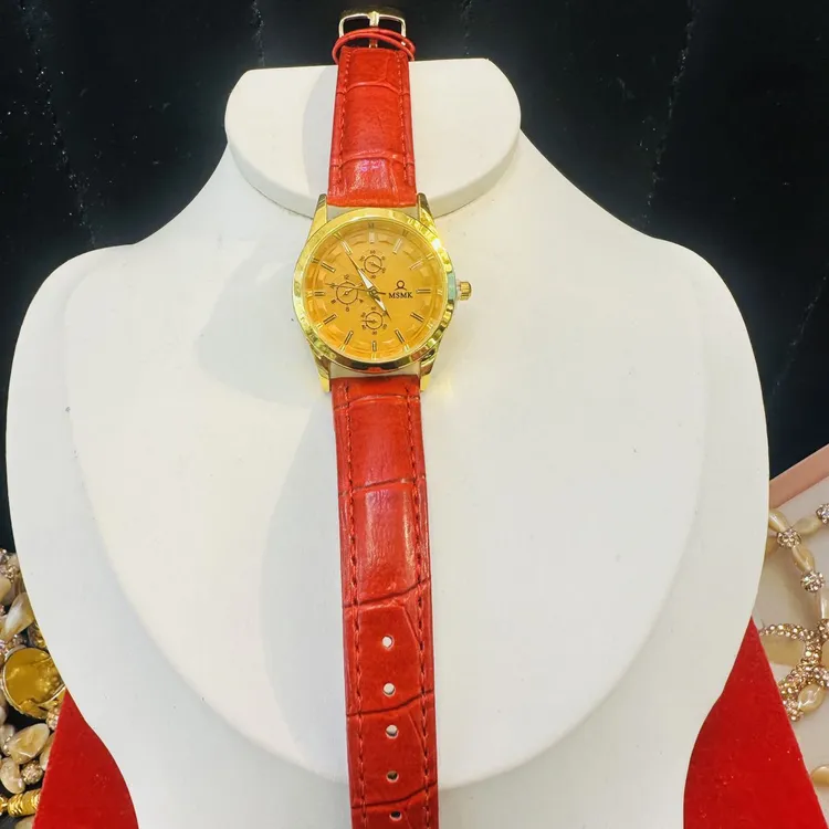 017号新款金色个性手表女士防水机械手表韩版简约镂女士手表INS风