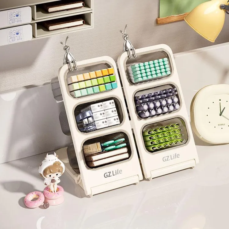 笔筒收纳盒桌面斜插式马克笔大容量文具笔桶学生书桌创意分格笔架