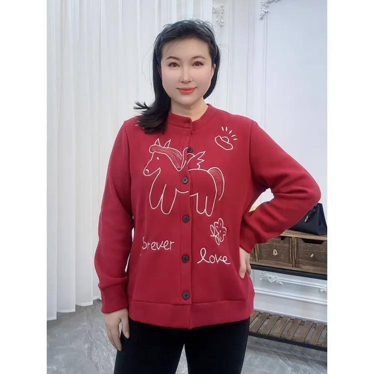 【胡小肥】56大码开衫5893时尚百搭保暖显瘦秋冬内穿复古高级感