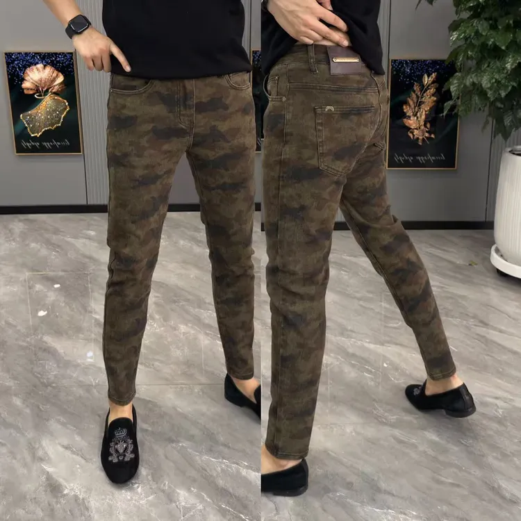 男士牛仔裤2025秋季新款时尚百搭个性迷小脚彩裤男弹力显瘦长裤男