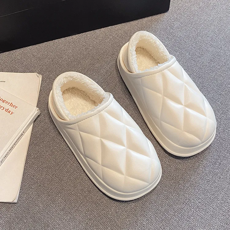 春季防水棉拖鞋女士室内居家保暖棉拖冬季拖鞋男毛绒情侣棉拖鞋厂