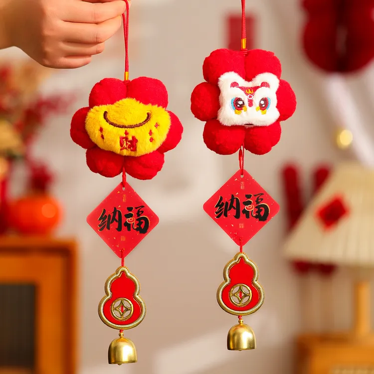 映菲寻挂件新年装饰品2026马年入户门把手福字毛绒春节过年氛围