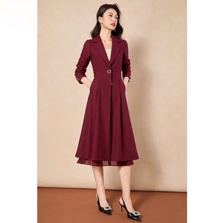 优雅新款气质时尚大气减龄收腰高腰显瘦风衣-24313-ASJ
