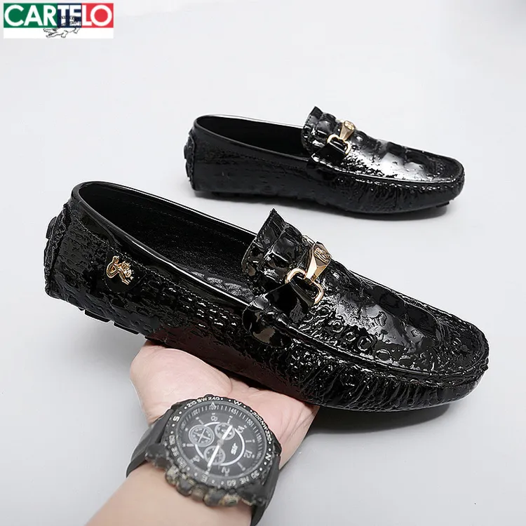 男款手工皮鞋2025新款百搭休闲一脚蹬豆豆鞋子男士乐福鞋男鞋痞帅