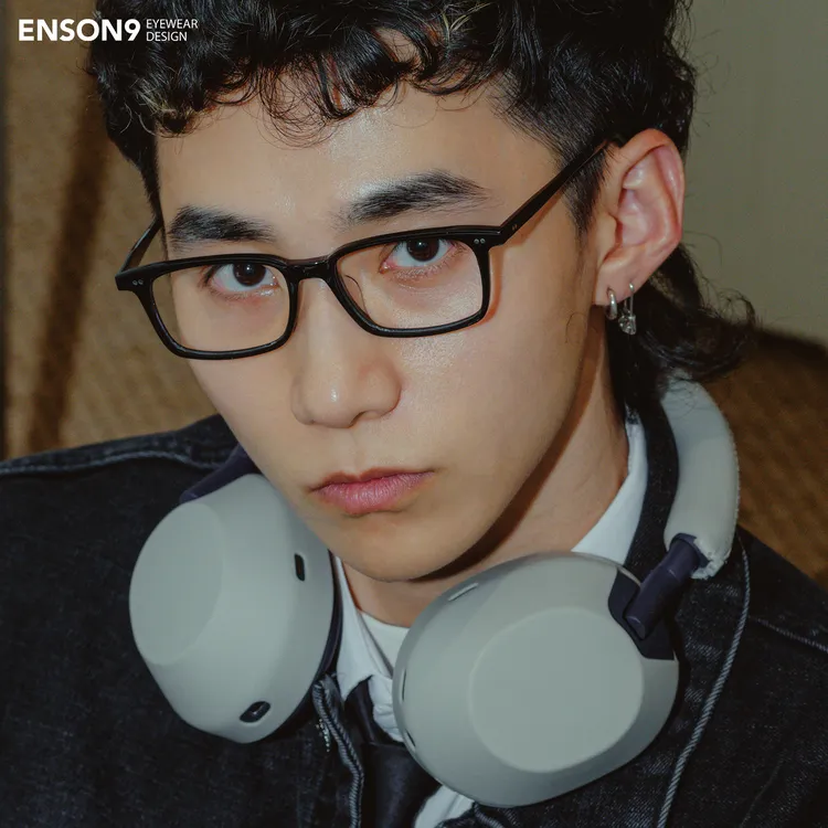 enson9复古简约小窄方框眼镜潮男女 高级板材细框配近视平光镜架