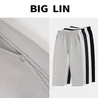 BIG林 25SS秋季直筒透气舒适百搭纯色宽松抽绳卫裤 25-6300