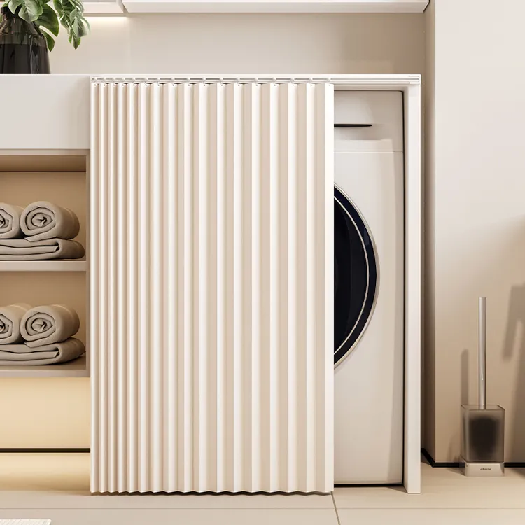 折叠洗衣机遮挡帘阳台防水防晒帘隔热遮阳帘洗手台拉帘柜子防尘罩