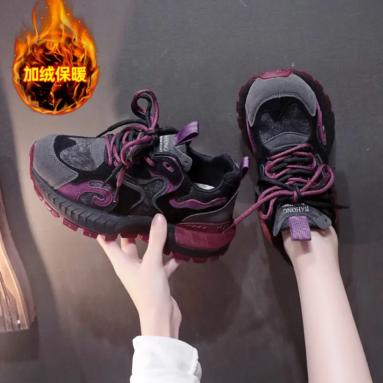 【加绒/单里】阿甘鞋女2025新款秋冬二棉百搭休闲防滑显脚小运动鞋
