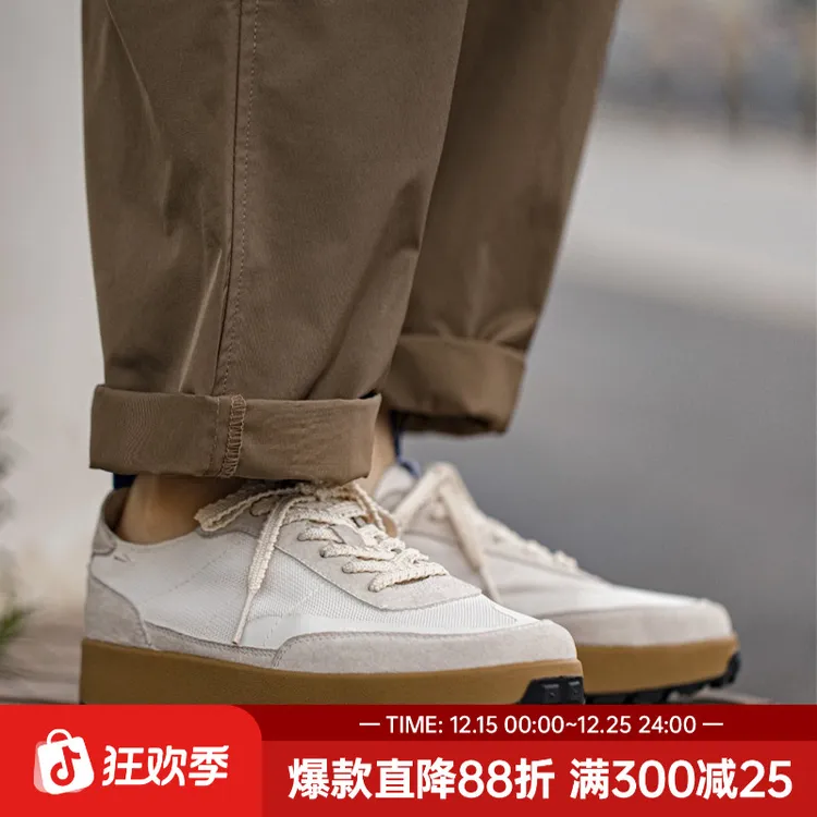 马登恒星鞋复古运动厚底华夫鞋男2025秋季透气新款轻薄休闲阿甘鞋