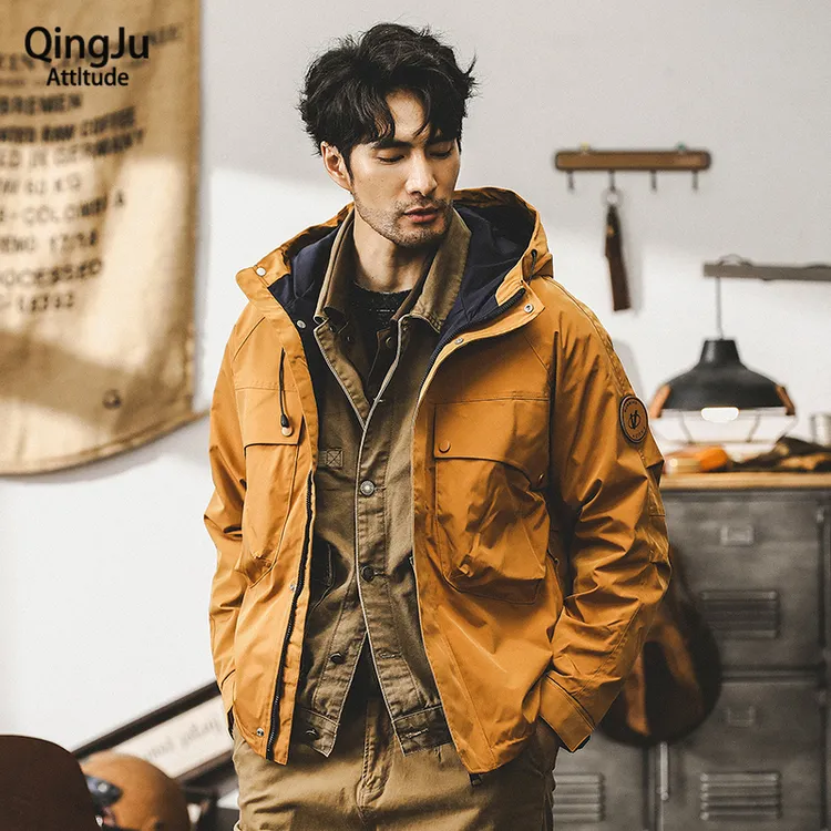 冲锋衣男款外套春秋季2025新款户外通勤徒步美式复古工装夹克加厚