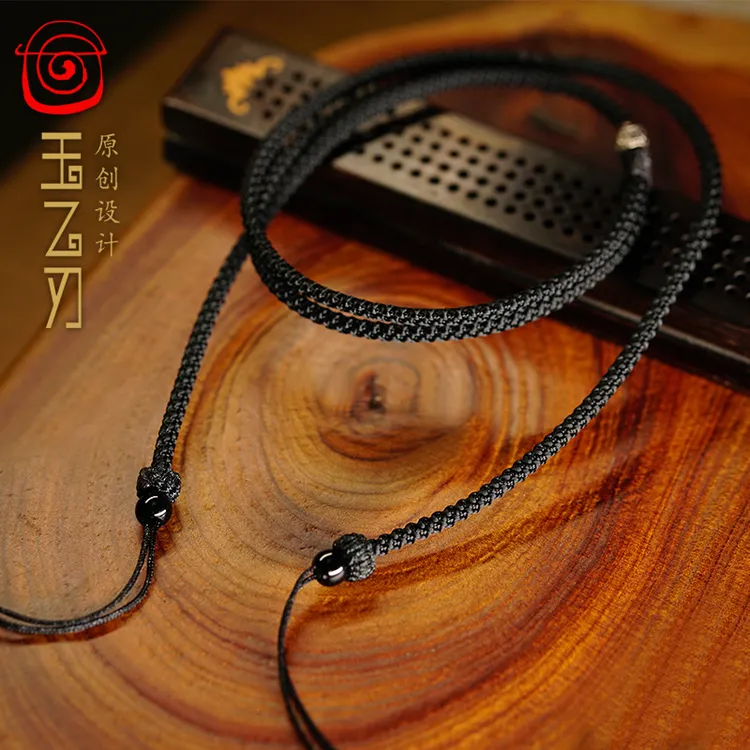 结实耐用西藏珠唐卡文玩吊坠横穿竖穿锁骨挂绳编织可调节项链手工