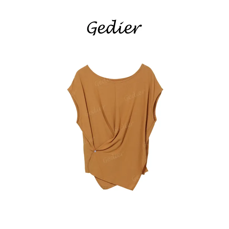 【歌蒂尔】设计感交叉收腰无袖上衣 CG520990Y