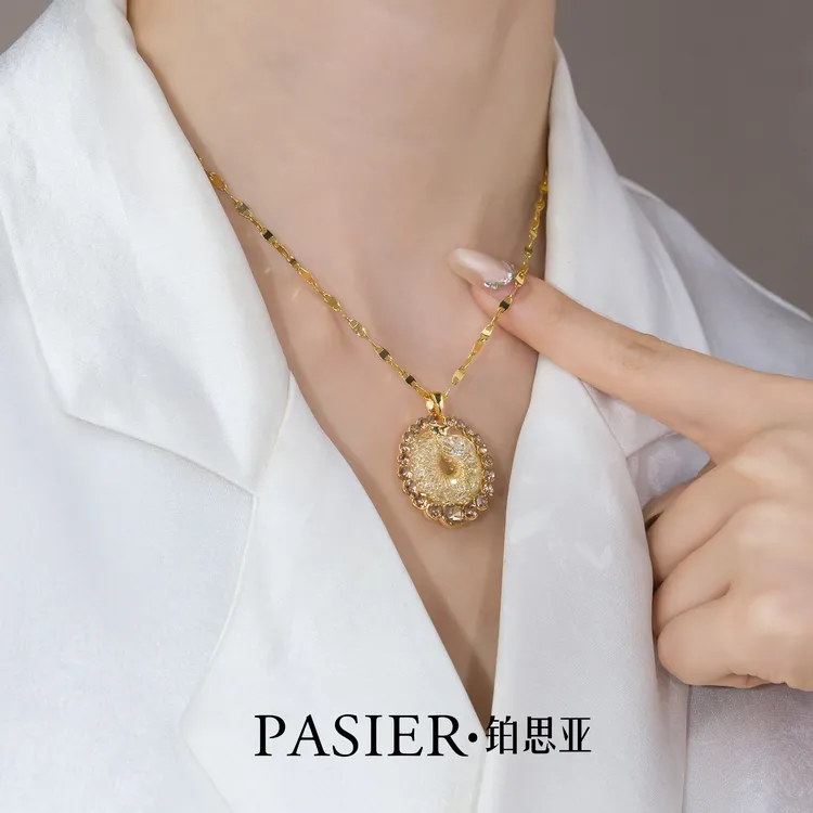 铜合金项链 [珠落圆盘]小众轻奢精致时尚女款项链