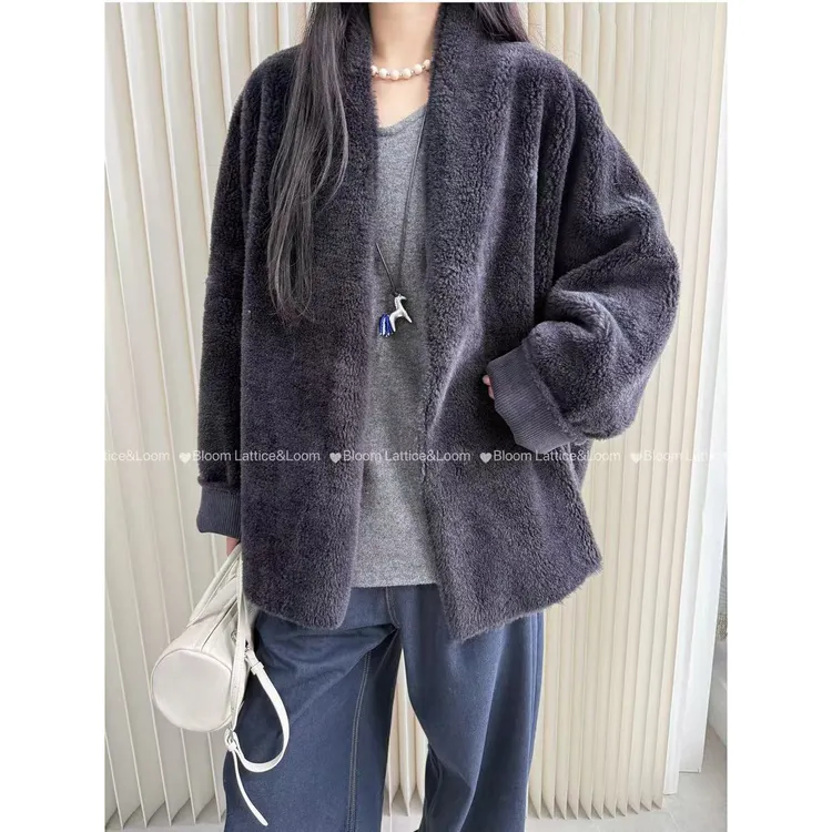 PCNY不理理“素绒诗笺”全羊毛素色冬季保暖外套