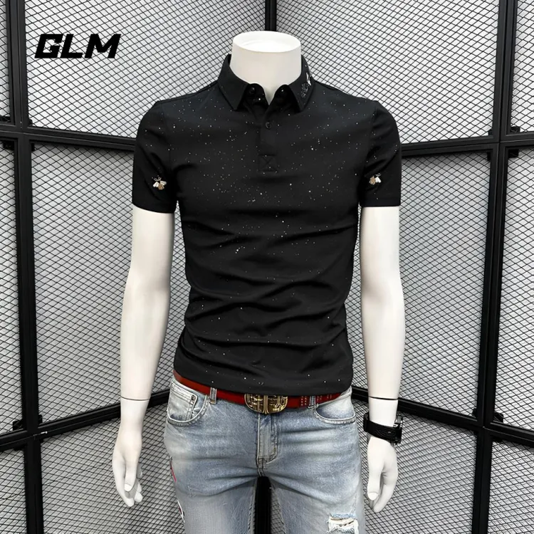 GLM青年POLO衫男士短袖t恤夏季潮牌新款修身翻领有领时尚休闲体恤