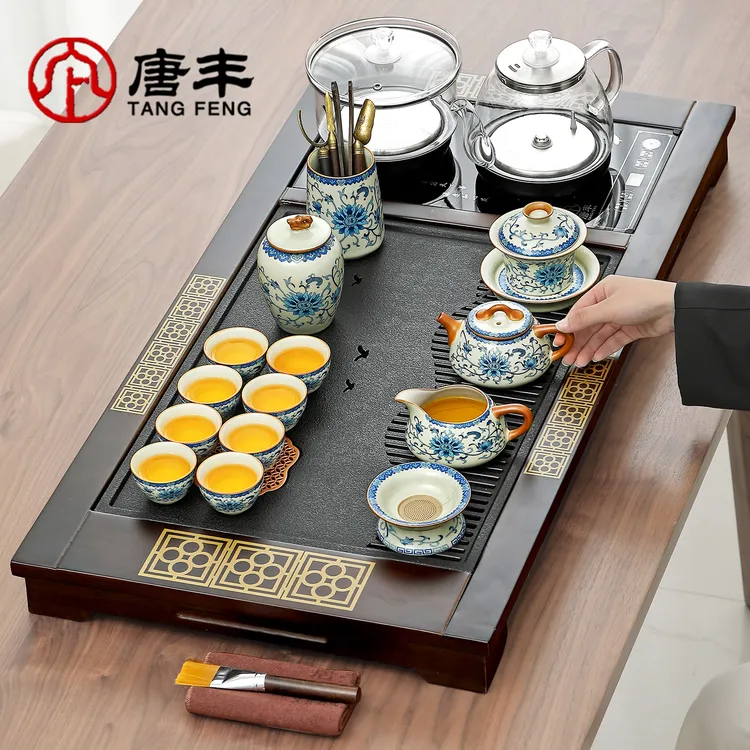 唐丰全自动茶盘茶具套装2025款家用办公烧水壶一体功夫泡茶台整套