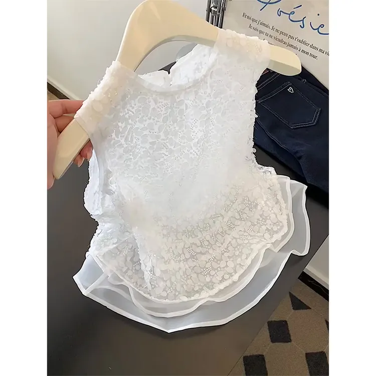 法式气质打底白色蕾丝小吊带背心外穿时尚洋气绝美坎肩上衣女夏季