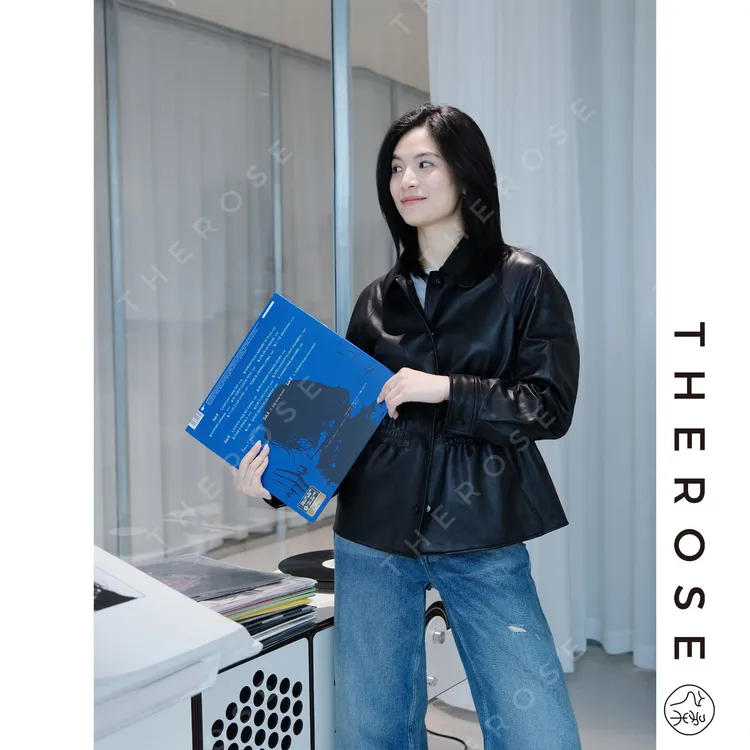 之柔【纽约客】西班牙进口Row家同源皮料无涂羊皮外套翻领女士皮衣