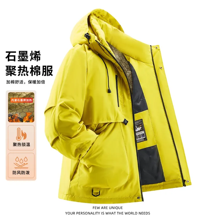 玛斯柏连帽加厚棉服外套男士秋冬季新款工装户外潮牌保暖棉衣袄子